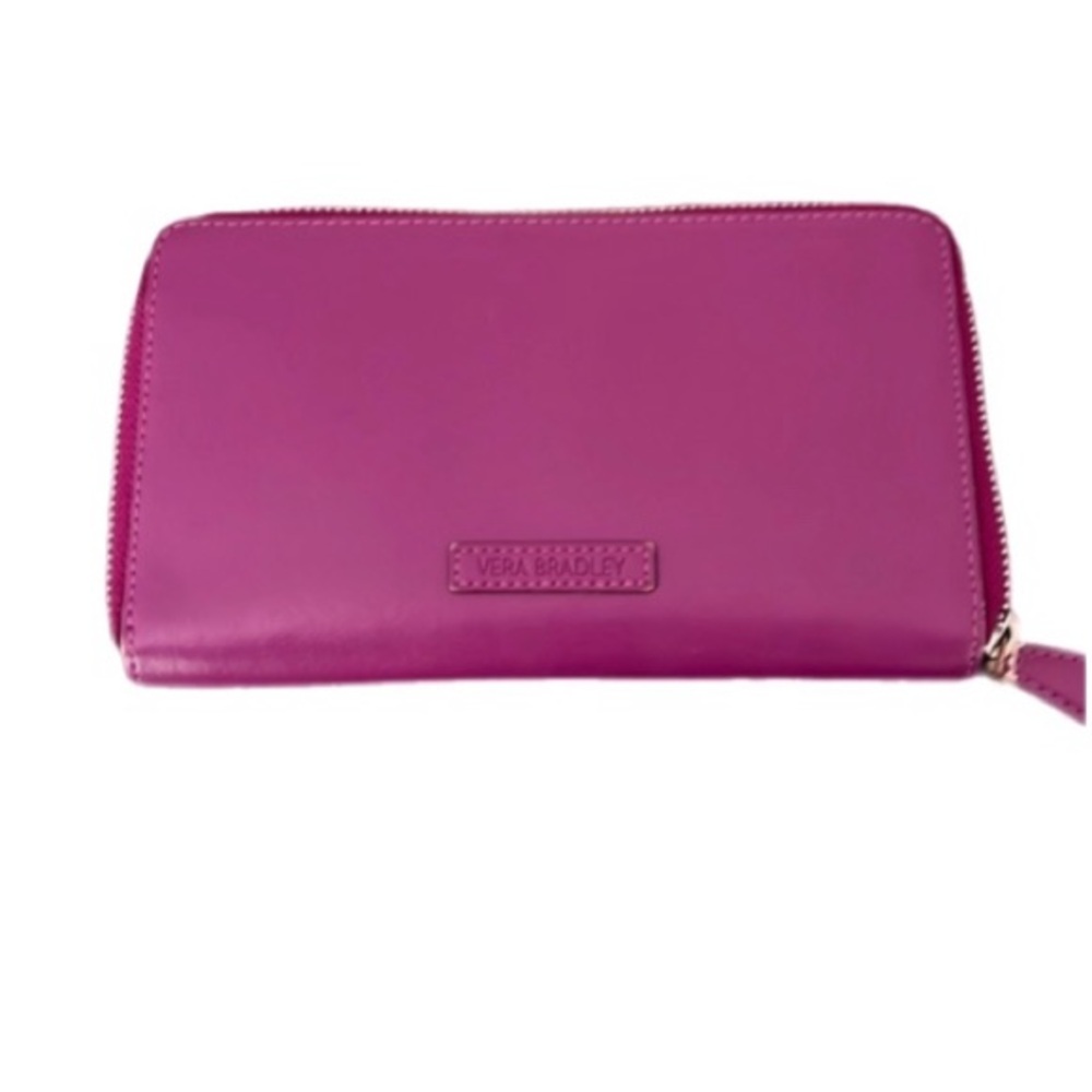 🦚 Vera Bradley Plum Full Closure Faux Leather Wallet - GUC